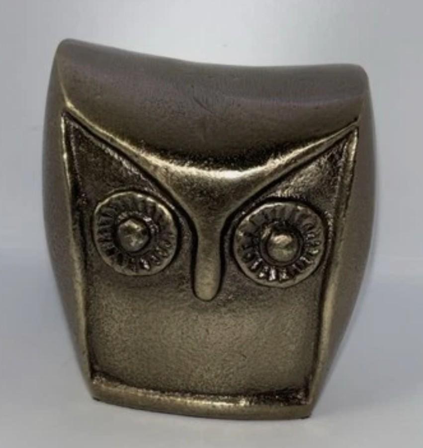 HD Designs Aluminum Owl Gold 3.6 Inches Home Decor Desk Table Shelf Figure