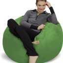 Sofa Sack Bean Bag Chair - Plush, Ultra Soft - Memory Foam Bean Bag Chair with Microsuede Cover - Stuffed Foam Filled Furniture and Accessories for Dorm Room 3 Feet - Lime