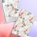Kidcube for iPad Pro 11 Inch Case M4 2024 5th Generation - for Women Girls Cute Folio Cover with Pencil Holder Girly Cactus Unique Design Rotating Stand Teens for iPad Pro 11'' Case 2024 M4 5th Gen