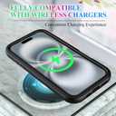 wahhle Compatible with iPhone 16 Case, Magnetic Built in Screen Protector Full Body Shockproof Slim Fit Bumper Protective Phone Cover 6.1'' Men Women-Black/Clear