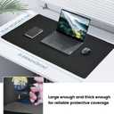 Desk Mat Wireless Charging Mouse Pad Large 32x16 Journey Desk Pad Mat with Wireless Charger Waterproof Black Leather Computer Mat with Phone Charger Mousepad Non-Slip for Keyboard and Mouse (Right)