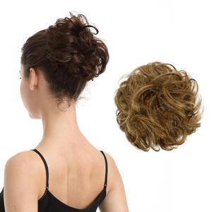 BARSDAR Human Hair Bun Extensions - Real Hair Bun Pieces Daily - Brown & Blonde Highlight (1 Count (Pack of 1))
