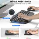 Wireless Keyboard and Mouse Combo, 2.4G Full Size Wave Keys Ergonomic Keyboard with Wrist Rest and 3-Level DPI Adjustable Wireless Ergonomic Mouse for Windows, Mac OS Desktop/Laptop/PC(Graphite)