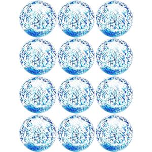 12 Pack Inflatable Glitter Beach Balls Bulk - 16" Beach Ball Swimming Pool Toys for Games Adults Kids, Summer Pool Beach Party Decoration,Luau Decorations Essential Blow Up Beach Ball (Blue,Glitter)