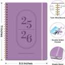 2 x Planner 2025-2026, Academic Year Weekly and Monthly Calendar Planner, July 2025 - June 2026, Spiral Bound School Planning Tool, Perfect for Teacher, Student, Woman & Men - A4 (8.5" x 11"), Purple