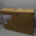 25'' Wide Dual-Side Heated Stadium Seat with Back Support, Valentines Day Gifts for Her Him, Portable Foldable Chair for Outdoor Bleachers Camping Games (1, Black)