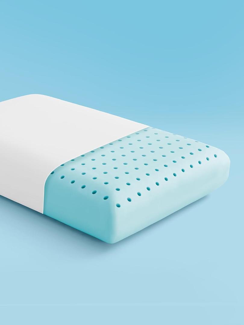 SLEEP ZONE Cooling Memory Foam Pillow - Odorless, Breathable, Skin-Friendly with Superior Support for Back, Stomach or Side Sleepers, Home, Hotel, Hospital Essentials (White, Standard, 1 Pack)