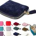 Jewelry Organizer Case for Travel: 5-Layer Velvet Zipper Pouch Bag, Travel Jewelry Pouch Case, Small Jewelry Box Bag(Dark Blue)