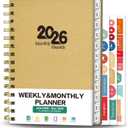 4 x Ymumuda Academic Planner 2026, Daily Weekly and Monthly Calendar Planner (Jan.2026-Dec.2026),8.4"6.3", Hardcover Notebook Teacher Supplies, Premium Thick Paper, Planners for School Work Office