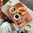 Medium Wooden Serving Trays for Party Long Charcuterie Boards Rectangle Acacia Wood Platter Fruit Dessert Tray for Food Dish Snack Cookie Appetizer Plates Cheese Board Kitchen Dinner Platters