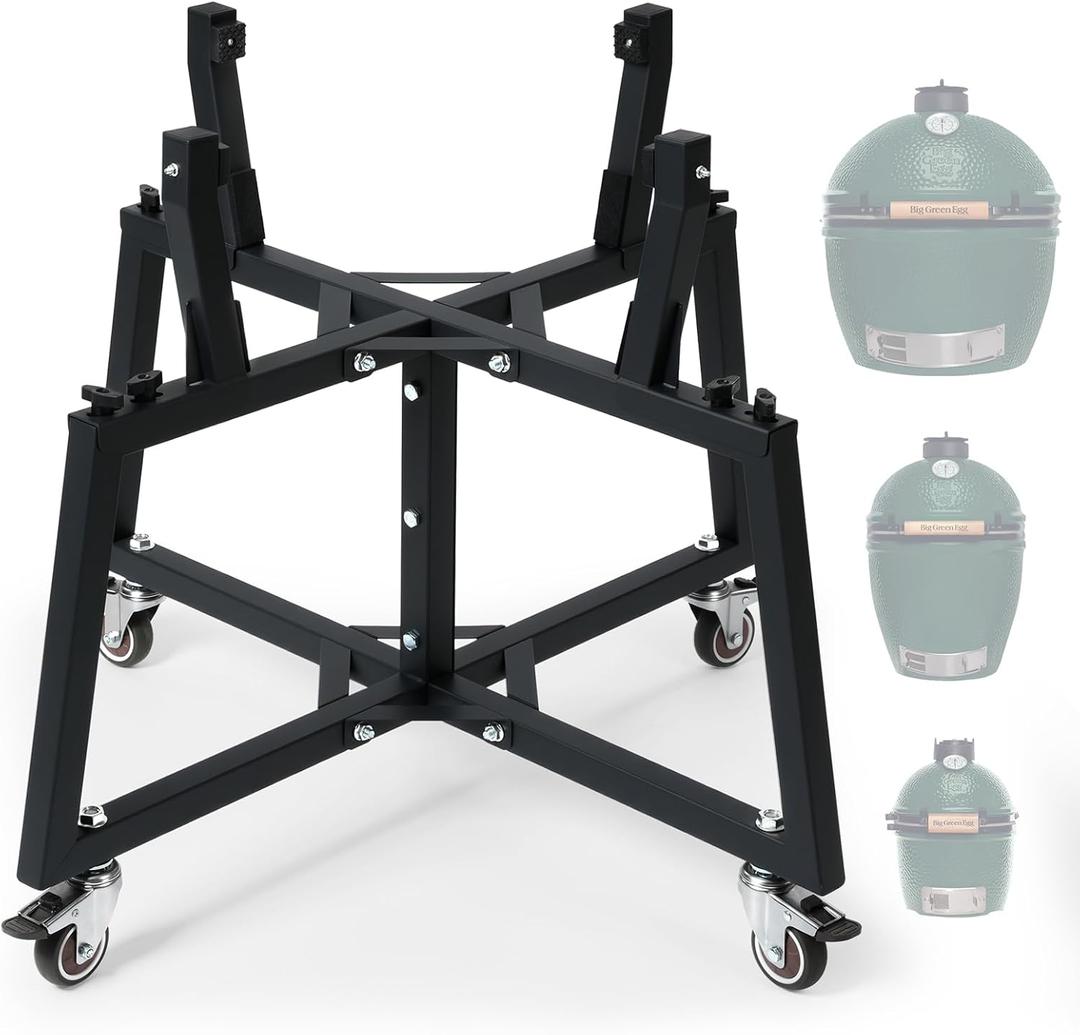 Green Big Egg Nest, Rolling Cart for Big Green Egg Accessories