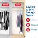 4 Pack Hanging Vacuum Storage Bags for Jackets, Clothes, Suits and Dresses  Vacuum Sealed Compression Bags with Hand Pump  Space Saver Storage Bags for Moving, Travel & Organization (2S & 2L)