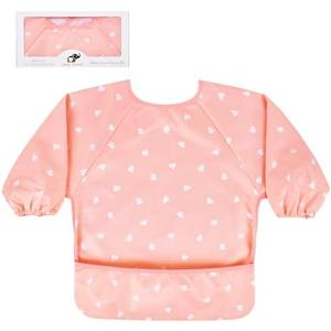 BEBE FAVOUR Long Sleeve Baby Bib For Eating Feeding Mess Proof Waterproof Food Smock Bibs With Pocket For Newborn Boy Girl