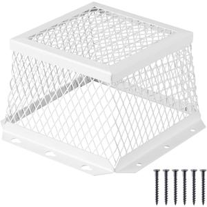 Pasimy 1 Pcs 7" l x 7" W x 5" H White Stainless Steel Universal Vent guard, Easy Installation outside dryer vent cover Hood-style Kitchen Bathroom Exhaust Vents Cover