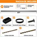 4FT Stainless Steel Black Handrail for Cable Railing System, Rectangular Flat Top Rail with End Caps, Cuttable Deck & Stair Handrail for Indoor Outdoor DIY Balustrade HT07-1 Pack