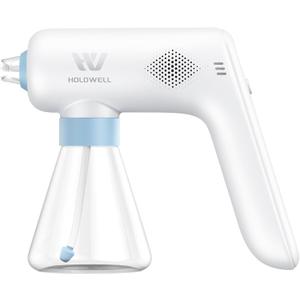 Mini Disinfection Fogger, Plastic Nozzle, Better Grip Comfort, 6.1oz Cordless Electric Sanitizer Atomizer, Blue Light Nano Spray Gun for Place Cleaning/High-Touch Item Contactless Sanitization