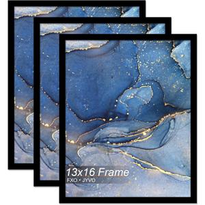 13x16 Picture Frame Set of 3, Black Frame for 13 x 16 Inch Picture Poster Photo, Light Weight and High Transparent 13 by 16 Frame for Wall - 3 Pack/Black/13 x16