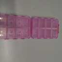 Foldable Weekly Pill Organizer 2 Times a Day with 2 Extra Compartments - Etched Labels - Portable 7 Day AM PM Medicine Box, Week Daily Travel Pill Case Holder for Meds, Vitamin, Supplement -Clear Pink