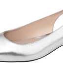 WONDERWAY Women Slingback Flat Pointed Toe Shoes for Dressy,Casual,Work,Wedding (9, Silver)