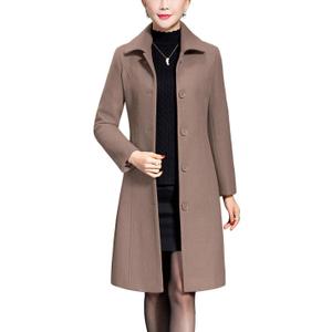 Jenkoon Women's Wool Trench Coat Winter Long Thick Overcoat Walker Coats (Large, Camel)