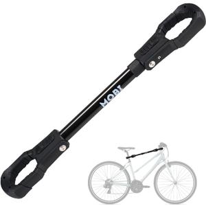 MOBI OUTDOOR Bike Bar Adapter for Bike Rack, Bike Cross Bar for Bike and Ebike- 70 LBS Wight Capacity, Adjustable Iron Steel Adaptor with Rubber Hooks