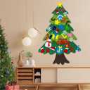 3.2 Ft Felt Christmas Tree with 32 Ornaments, DIY Felt Christmas Tree Set for Montessori, Hanging Ornaments DIY Tree Set Xmas New Year Wall Decorations