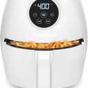CHEFMAN Small Air Fryer Healthy Cooking, 3.7 Qt, Nonstick, User Friendly and Digital Touch Screen, w/ 60 Minute Timer & Auto Shutoff, Dishwasher Safe Basket, BPA-Free, Glossy White (3.5 Quart)