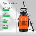 VIVOSUN 1.35-Gallon Pump Pressure Sprayer, Pressurized Lawn & Garden Water Spray Bottle with Adjustable Shoulder Strap, for Spraying Plants, Garden Watering and Household Cleaning