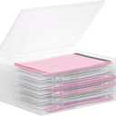 6 Packs Photos Storage Box Photo Organizers Storages for 8" x 10" Clear Plastic Scrapbook Paper Photo Storage Containers with Snap-Tight Lock for Protecting Photos Crafts Paper Office Supplies Files