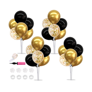 TONIFUL 4 Set Black Gold Balloon Centerpieces for Table,Balloon Stand Kit for Black Gold Party Decor 40th 50th 60th 70th Birthday Decorations Anniversary Graduation Decorations 2026 Retirement