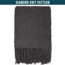 PAVILIA Dark Gray Knit Throw Blanket for Couch Bed, Soft Knitted Farmhouse Sofa Throw for Living Room, Lightweight Decorative Summer Throw Blanket for Chair, Outdoor Textured Boho Blanket, 50x60