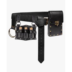 Kotora inRenaissance Costume Accessories Casual Belt Pouch Fanny Pack Potion Bottle Skirt Hike Set Medieval Festival Halloween (Black)