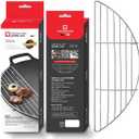 Stainless Steel Meat Resting Rack: Detachable Cooling Rack for Round Shape Griddle or Pan, Korean Style BBQ Grill Oil Draining Rack, With Dust Bag 12.5" x 4.3"
