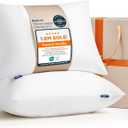 Bedsure Pillows Queen Size Set of 2 - Hotel Collection Bed Pillows for Sleeping, with Down Alternative Filling, Soft Support for Back, Stomach or Side Sleepers, Queen/Full, 28"x19", White, 2 Pack