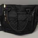 RAINSMORE Teacher Tote Bag with Insulated Lunch Compartment 15.6 inch Laptop Bag for Women Lightweight Work Bags Nurse Bags (Black)