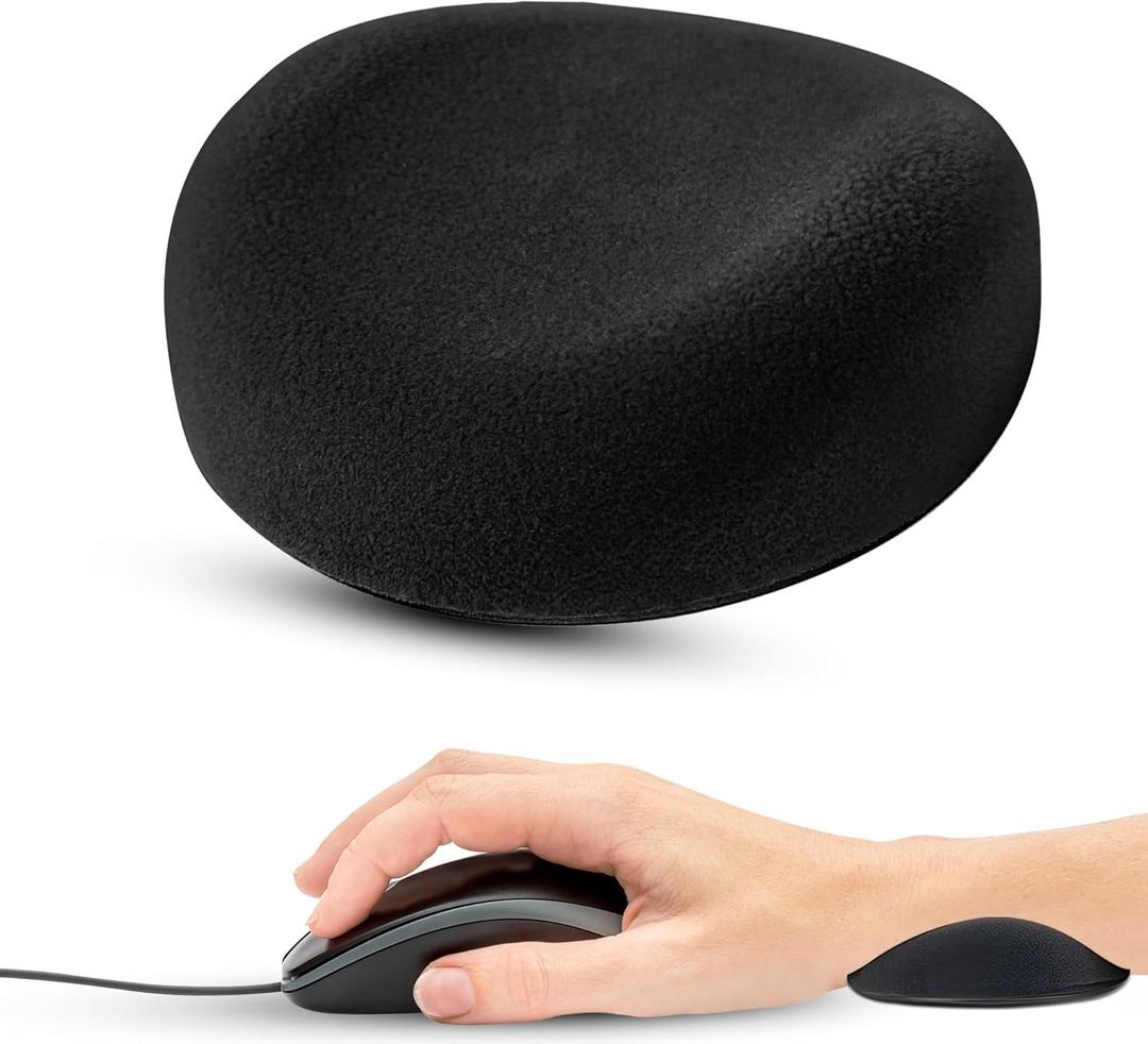 Comfy Glide Palm/Wrist Rest - Smooth Gliding Left and Right-Hand Ergonomic Memory Foam Wrist Support for Mouse or Keyboard - Anti-Fatigue - Stress and Pain Relief for Carpal Tunnel - Jet Black