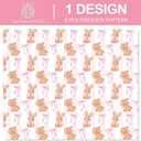 JarThenaAMCS 6 Sheets Easter Wrapping Paper -Not Roll- Coquette Pink Bow Bunny Rabbit Gift Wrap Paper Folded Flat for Spring Birthday Baby Shower DIY Crafts, 27.6 x 39.4 Inch