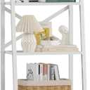Furologee 4-Tier Ladder Shelf,Small Bookshelf with 2 Drawers,Vertical Bookcase Storage Rack Organizer,Display Bookshelves for Living Room,Bedroom,Bathroom,Home Office,Kitchen,White