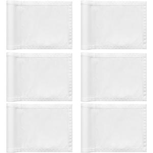 Oudain 6 Pcs Golf Target Flag with Tube Inserted Waterproof Putting Golf Flags 420D Nylon Mini Pin for Yard Indoor Outdoor Backyard Garden Portable, 8 x 6 Inch (White)