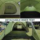 4 Person Tents for Camping, Ayamaya Tunnel Tent Camping with Vestibule 3-4 Person Waterproof, 2 Devided Rooms Bicycle Tent with Footprint for Bikepacking/Motorcycle Travel Hiking Mountaineering, 14ft x 6.6ft x 4.3ft