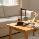 Walnut Wooden Yarn Spinner Holder with Phone Stand & Crochet Hook Storage