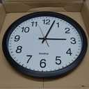 Bernhard Products Black Wall Clock Silent Non Ticking - 16 Inch Extra Large Quality Quartz Battery Operated Round Easy to Read Home/Office/Business/Kitchen/Classroom/School Clocks