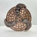 3 x D&D Themed Fidget Spinner, dice Spinner, D4,D6, D8, D10, D12,D20,D% 7-in-1 Metal dice, Perfect for D&D Dungeons and Dragons, RPG and Pathfinder Role Playing Games Ancient Red Copper  (Brass)