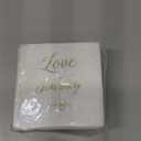 Sparkle and Bash Wedding Cocktail Napkins, Love is a Journey, Gold Foil (5 x 5 In, 100 Pack) - Bridal Shower Decorations