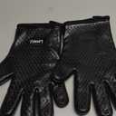 Kitchen Oven Gloves - Dual-Layer Heat Resistant Grilling Gloves, Silicone Oven Mitts with 5 Fingers, Waterproof Non-Slip Pot Holder for Barbecue, Cooking, Baking (Black) (One Size Fits Most)