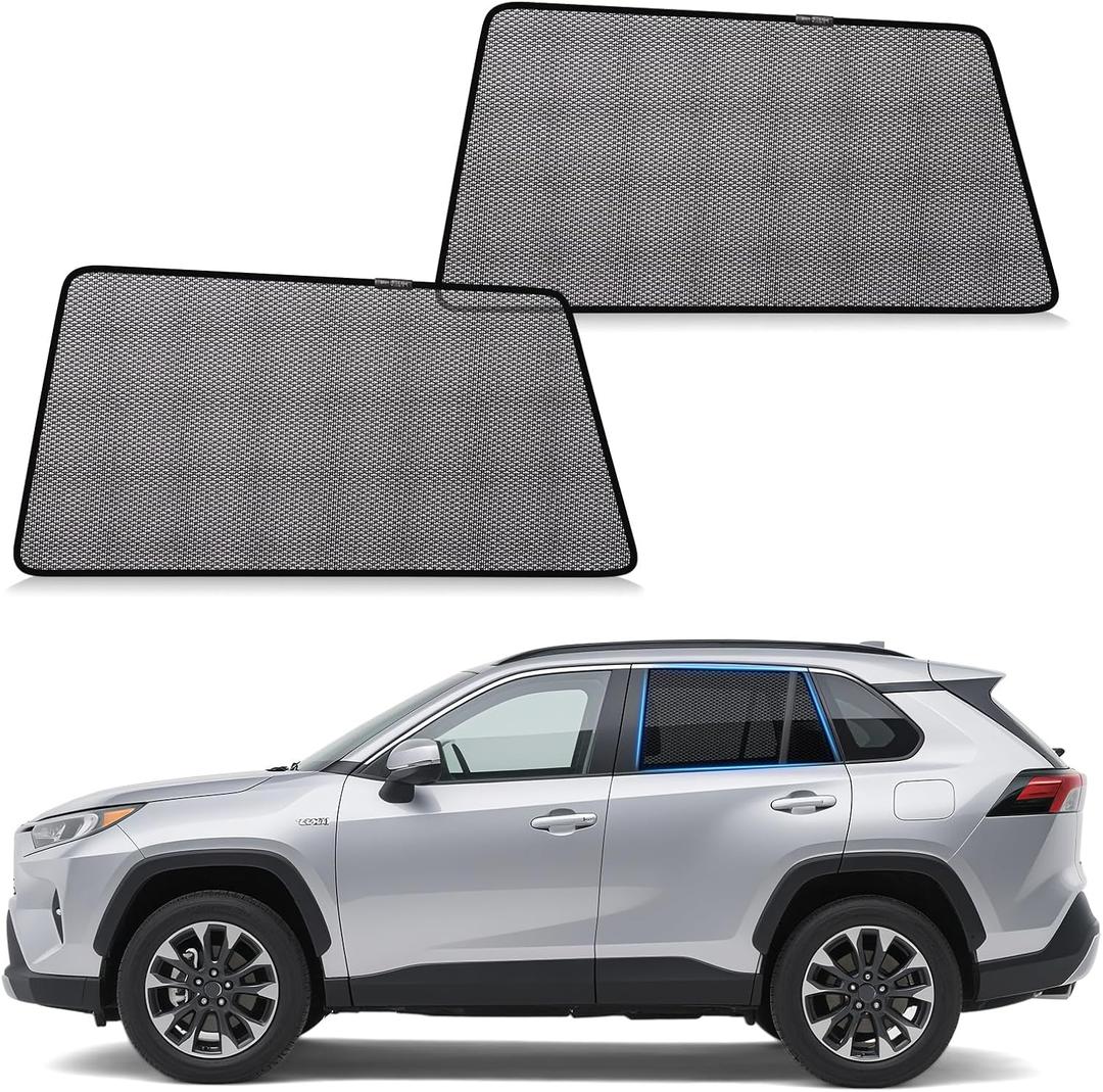 ZATOOTO Car Window Shades Toyota RAV4 2019-2024 for Rear Window | 2-Pack Baby & Pet Sun Shades | Blocks 99% UV & Heat | Breathable Mesh Privacy Screen | Bug-Free Design for Camping & Travel