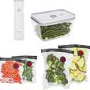 ZWILLING Fresh & Save Vacuum Sealer Machine Starter Set with Airtight Food Storage Container Glass, Sous Vide Bags, Meal Prep