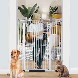 51.18 Inch Extra Tall Pet Gate
29.5-43" Adjustable Wide Auto Close Dog Gates, Pressure Mounted Walk Through Tall Cat Gate for Doorways,Hallway,Stairs,White