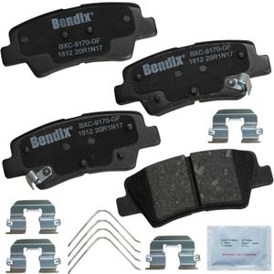 Bendix Priority1 CFC1812 Ceramic Rear Brake Pads for Select Models Hyundai Accent, Elantra, Elantra Coupe, Ioniq, Venue, Kia Niro, Optima, Rio, Rondo