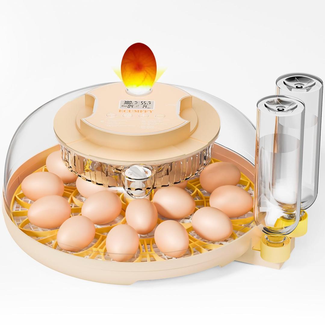 18 Egg Incubator with Automatic Egg Turning and Humidity Control, Upgrade Egg Incubators for Hatching Eggs Chicken Ducks Goose Quail Pigeon Turkey, Automatic Incubator for Home Classroom Lab Farm